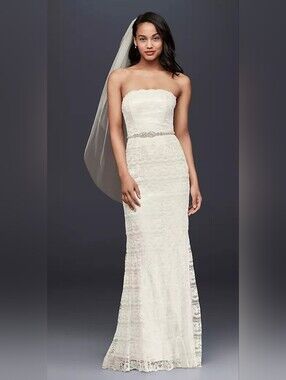 Galina Ivory Bridal Gown with Lace Overlay